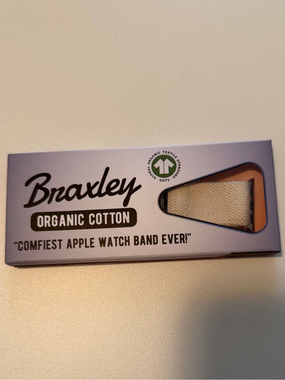 Braxley Organic Cotton Apple Watch Band - Cream - NEW 38/40/41